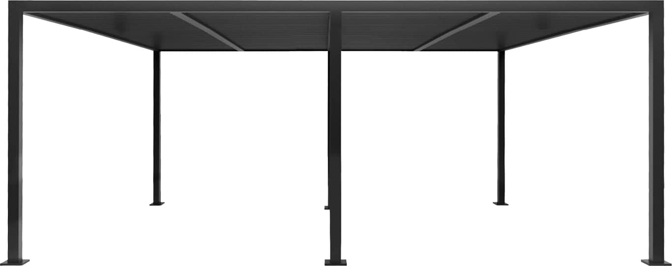 Pergola 4x6m u/LED-lys  - H: 230 cm, svart m/tak - Produktbilde