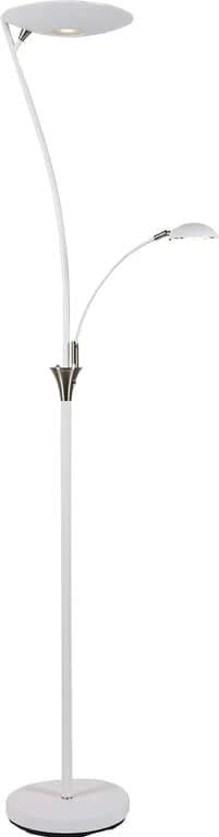Nora gulvlampe - hvit/stål 25+5W LED dimbar - Produktbilde