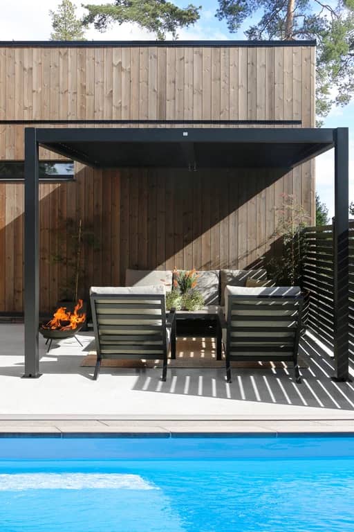 Pergola veggmontert 4x3m u/LED-lys   - bilde 2 av 2
