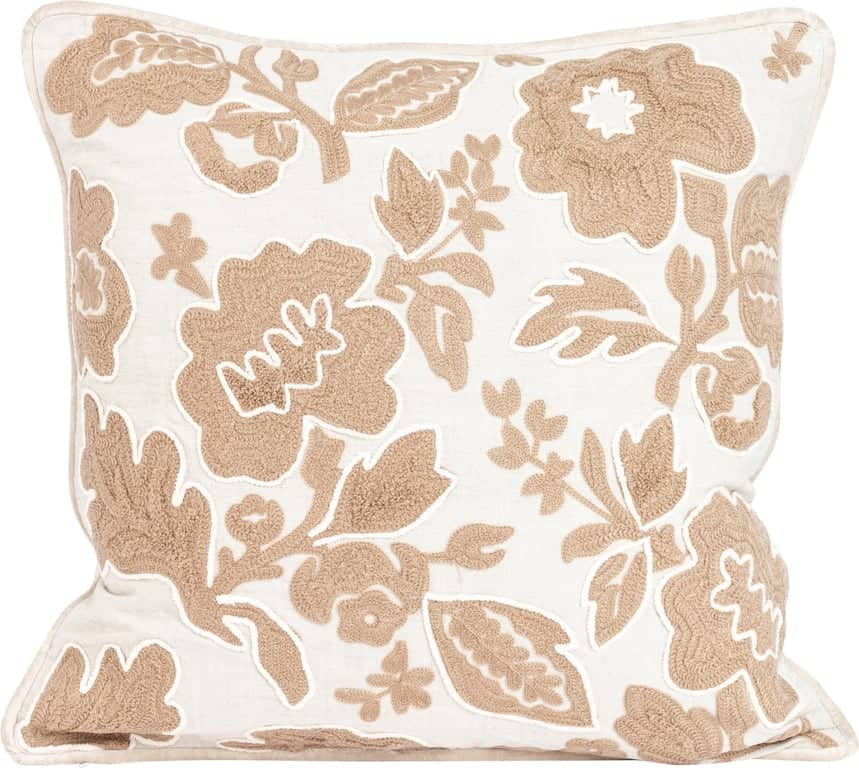 Lama putetrekk - med mørk beige dekor i bomull 50x50 cm - Produktbilde
