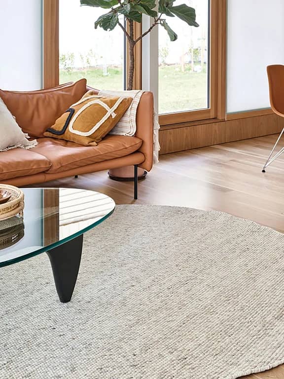 Melbourne teppe - Ø160 cm, beige - Miljøbilde