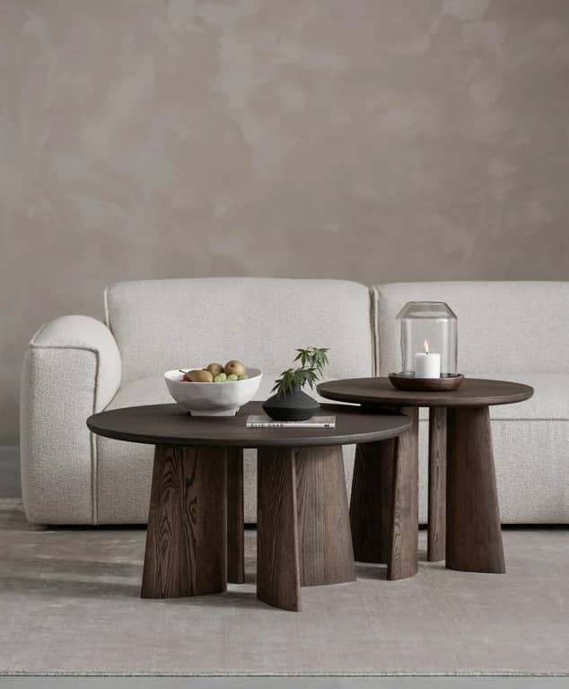 Japandi sofabord rundt Ø 85 H 45 cm - bilde 2 av 2