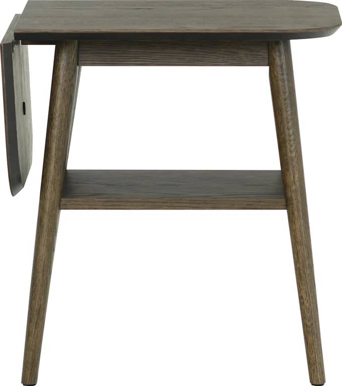 Karmøy sidebord/reclinerbord brun m/klaff - bilde 2 av 3