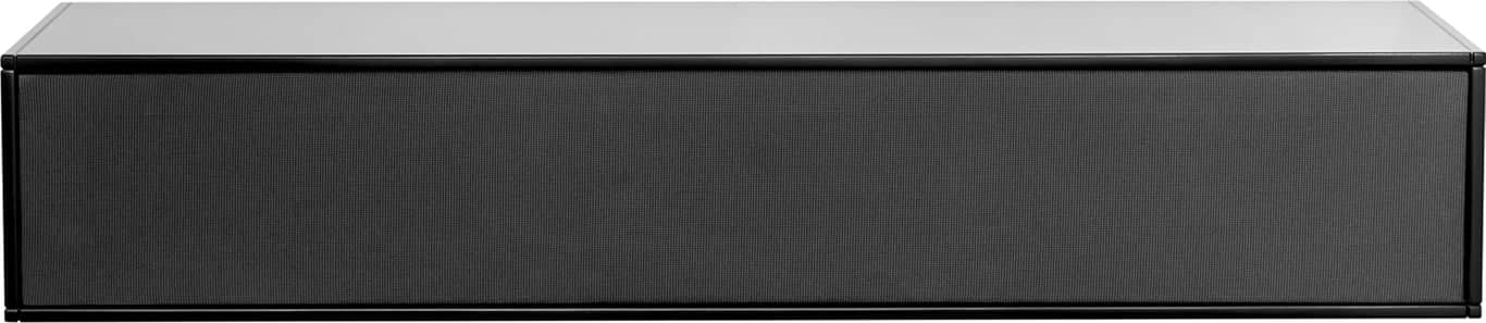 Square Classic TV benk - 100 x 34, H 22 cm. Modulsystem oppsett 107, malt MDF svart, grå stoff-front, som fjernbetjening kan gå gjennom. Fås også i dypde 20 cm samt i mange forskjellige bredder og farger - Produktbilde
