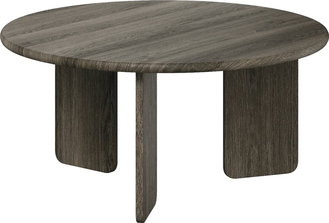Gro sofabord rundt Ø 100, H 48 cm - Smoked oljet eik - Produktbilde