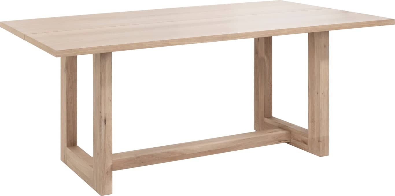 Nobel spisebord 180 x 100 cm - med U-ben, hvitoljet - Produktbilde