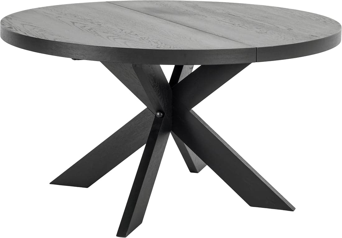 Rundt spisebord i matt svart, Ø140cm, 76cm høy