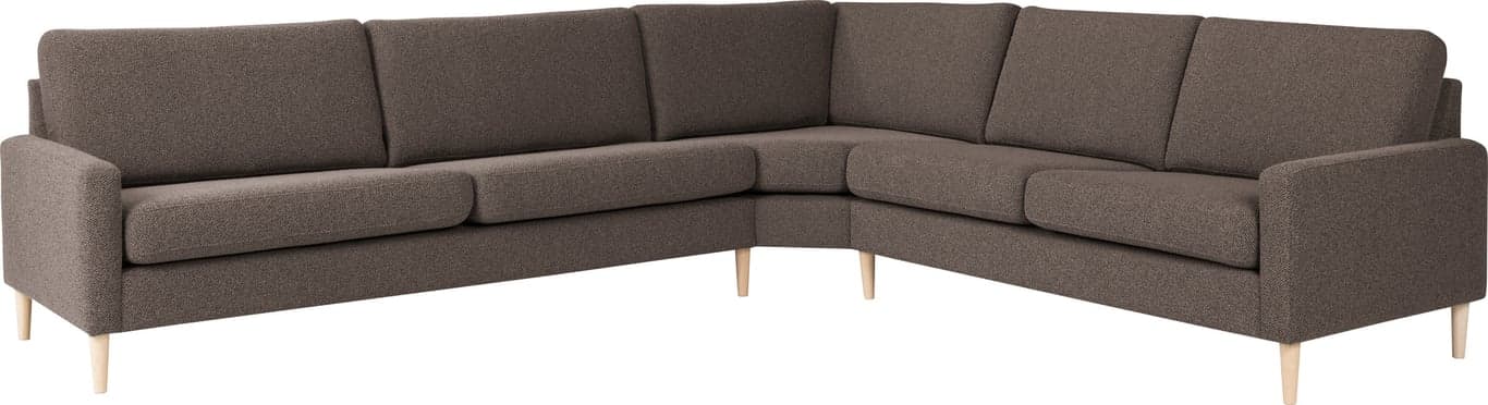 Modulsofa. 3 seter + stort hjørne + 2,5 seter i stoff Taffie Thule, armlene J5.