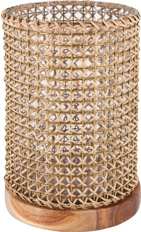Ø: 17 H: 26 cm, natur rattan/glass