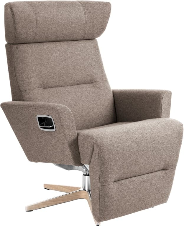 Conform Relieve recliner - Svingfot ubehandlet eik/alu stoff Sheford mole - Produktbilde