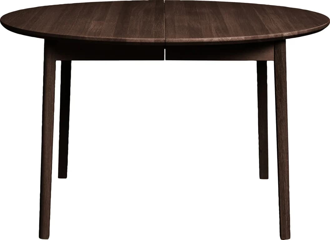 Spisebord 113 i lakkert moccafarget eikefiner inkl. 2 ileggsplater (plass til 4)