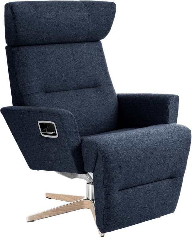 Svingfot ubehandlet eik/alu stoff Sheford dark blue