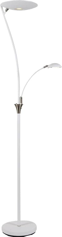 $Bilde av Nora gulvlampe (hvit/stål 25+5W LED dimbar)