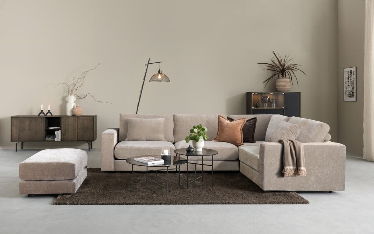Thanos hjørnesofa - 2 seter + hjørne + 1 seter i stoff Alis - Miljøbilde