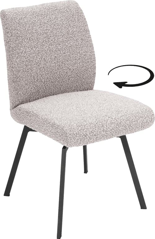 Beta regulerbar spisestol - med sving og understell i svart stål, stoff Ascot 9774 Toffee - Produktbilde