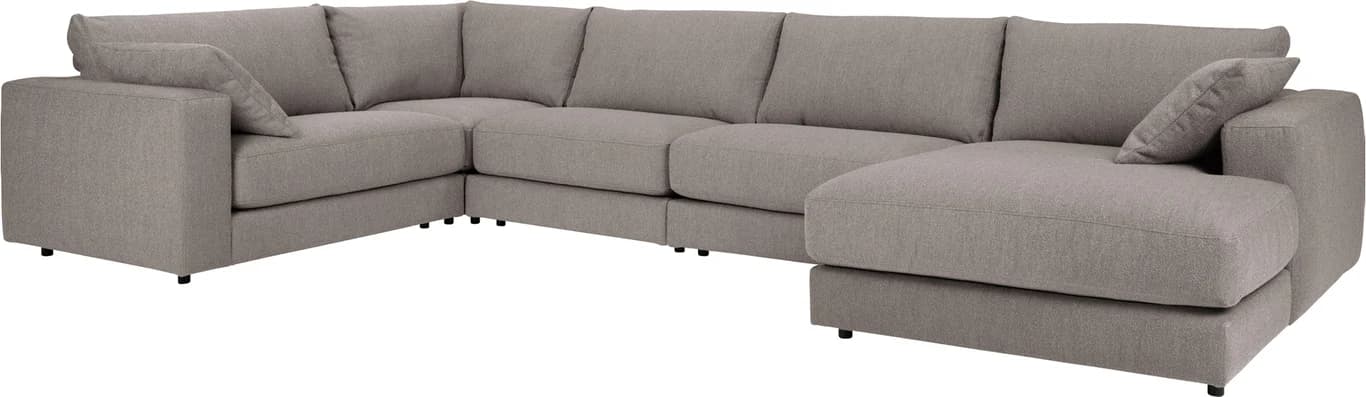2 seter + hjørne + 2 stk. 1 seter + sjeselong i stoff Alpine 321/13 Light Brown