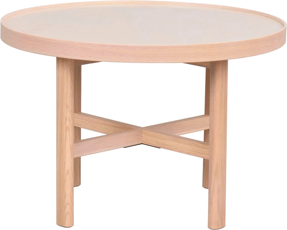 rundt Ø60 beige keramikk/hvitpigmentert eik