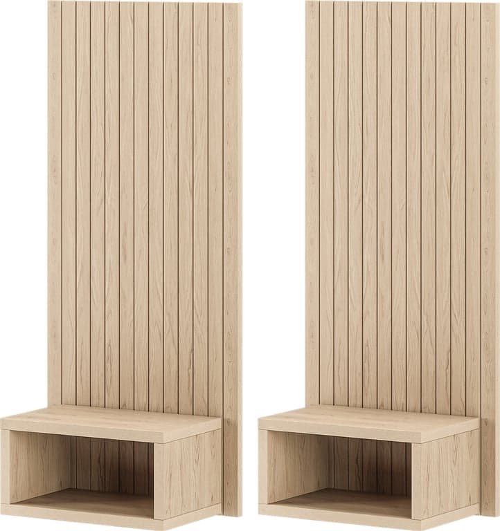 Odel® Lund nattbord med spiler 2 stk - Natur, 39x90 cm - Produktbilde