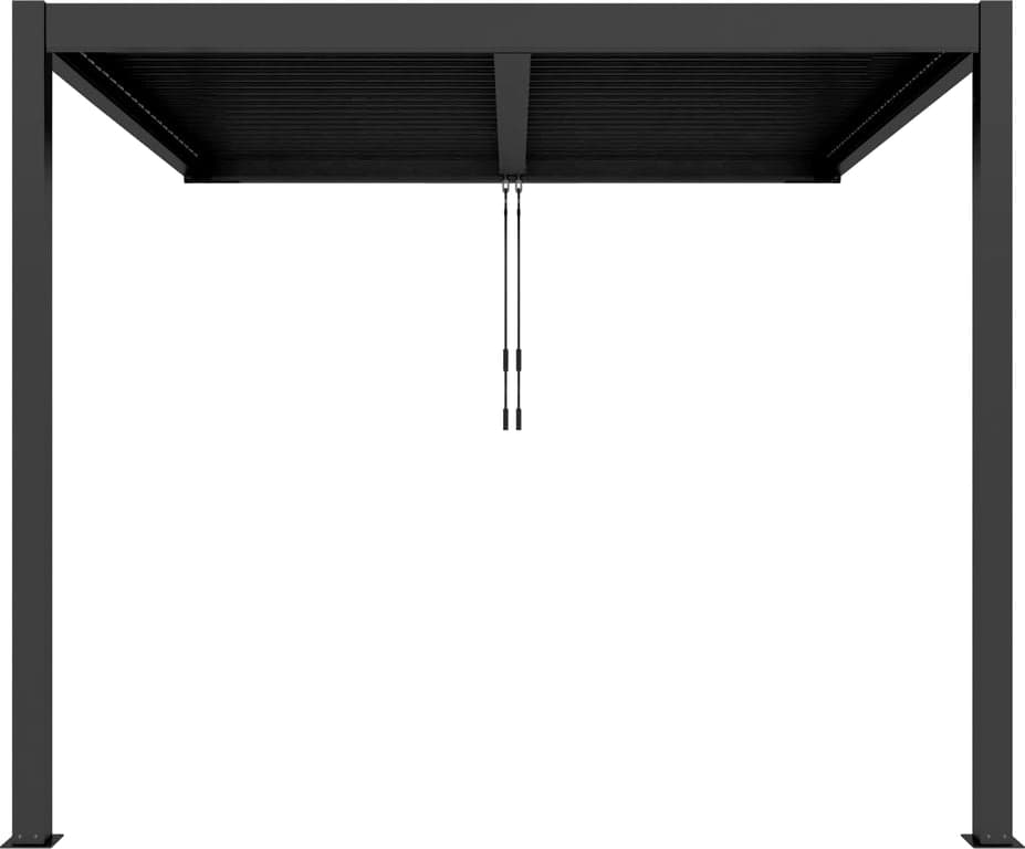 Bilde av Pergola veggmontert 4x3m u/LED-lys   (H: 230 cm, svart m/tak)