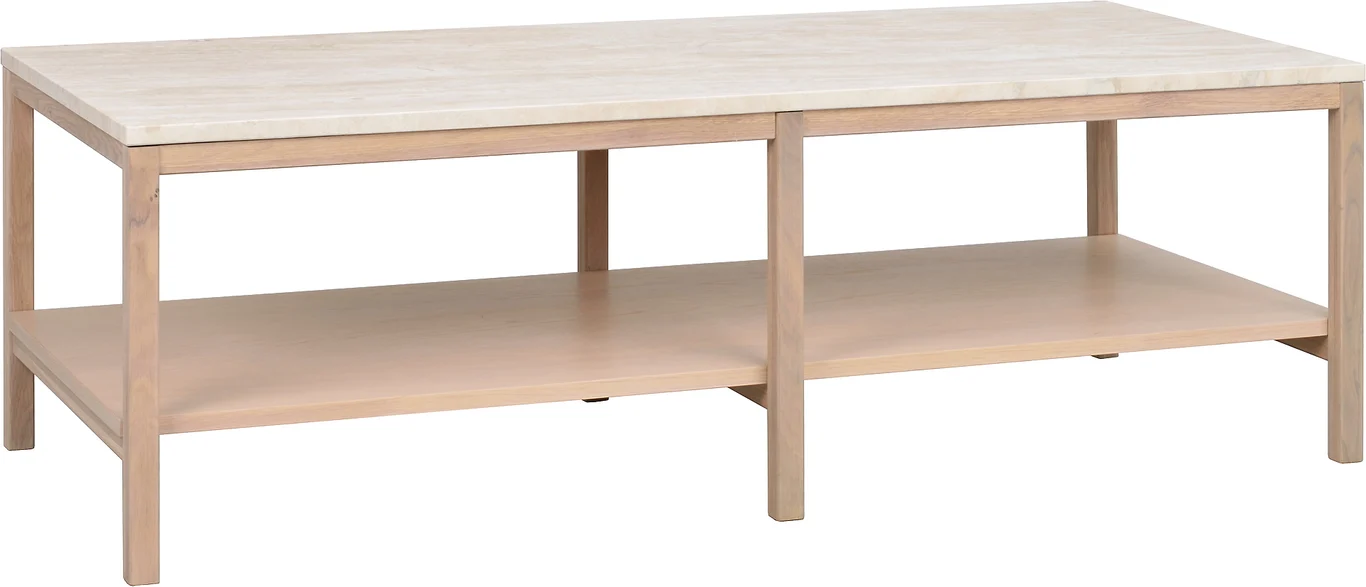 140x60 beige travertin/hvitpigmentert eik