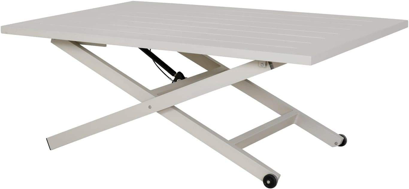 Isabella justerbart hagebord - 130 x 84 H: 52-71 cm, kalk - Produktbilde
