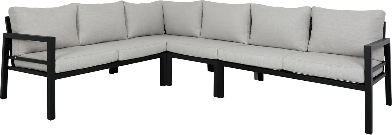 2-seter + hjørne + 3-seter, svart/sand