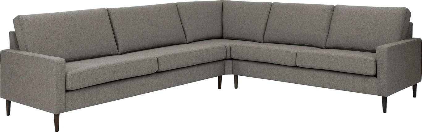 Modulsofa. 3 seter + hjørne + 2,5 seter i stoff Atlas 14 medium brown
