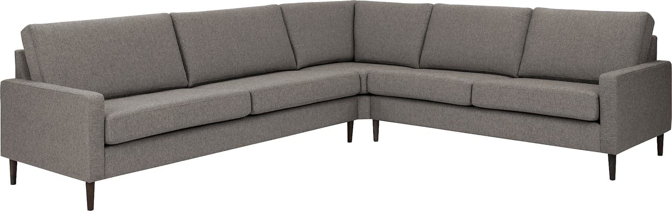 Modulsofa. 3 seter + hjørne + 2,5 seter i stoff Atlas 14 medium brown