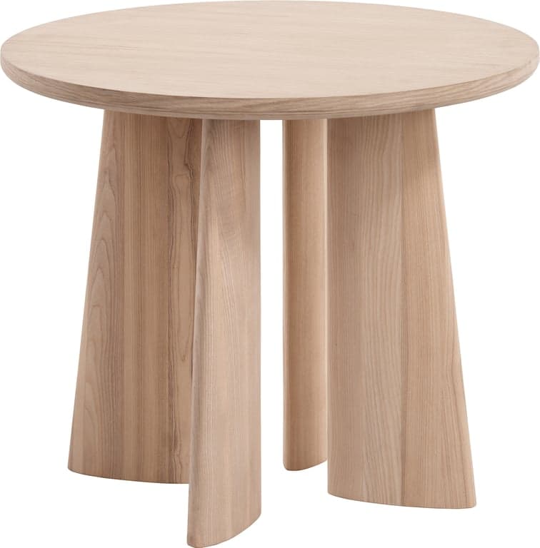 Japandi sofabord rundt Ø 58 H 55 cm - Hvitoljet eikefiner - Produktbilde