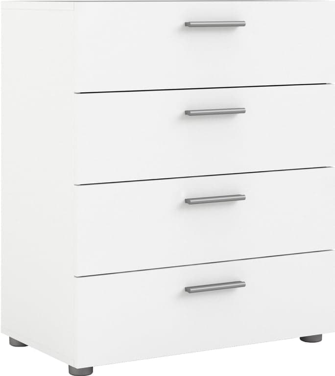 Hvit kommode med 4 skuffer, 70x40x82cm