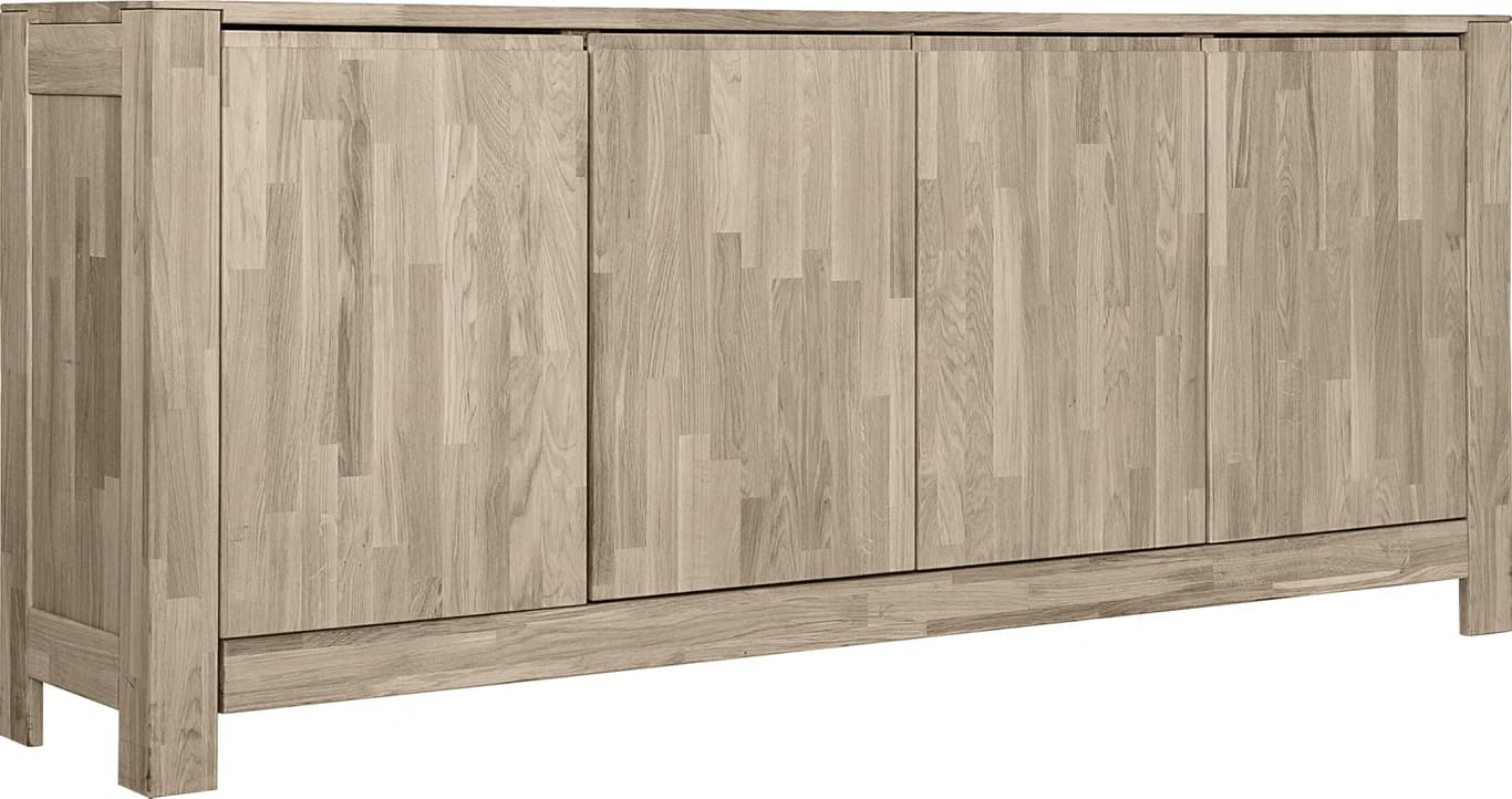200 x 41, H 85 cm  med 4 dører, gråoljet