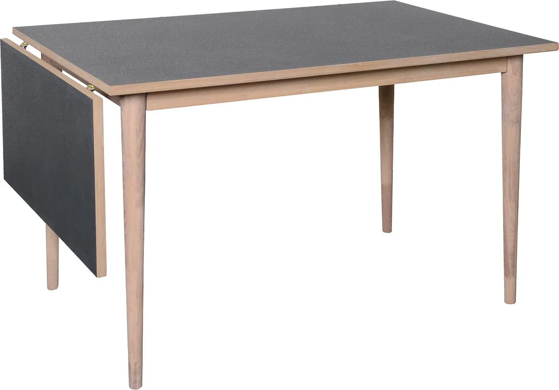 120/160, H75cm eik hvitolje/laminat plate