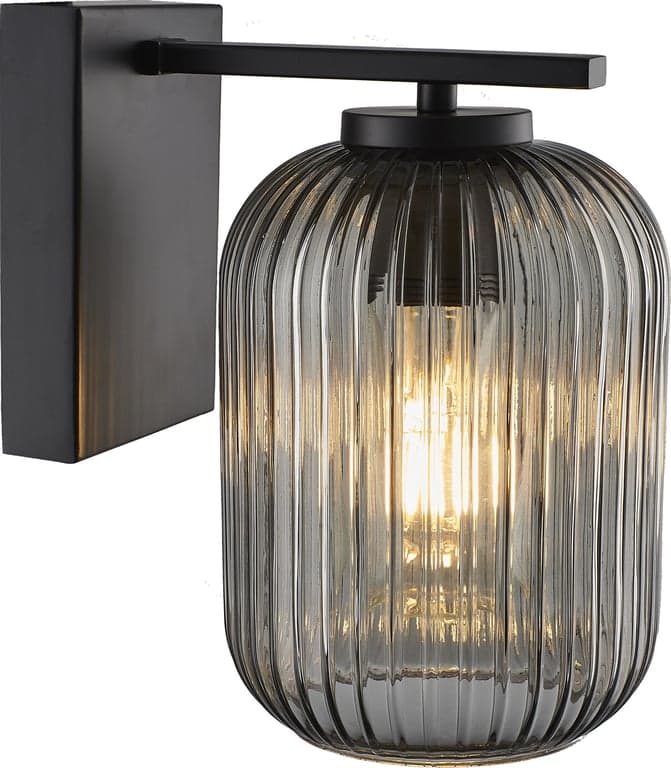 Ina vegglampe - Svart/røkfarget - Produktbilde