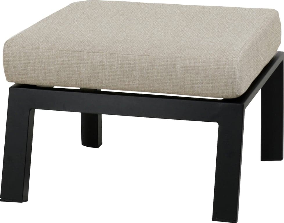 Svart pall med vaniljefarget pute, 65x52x40cm