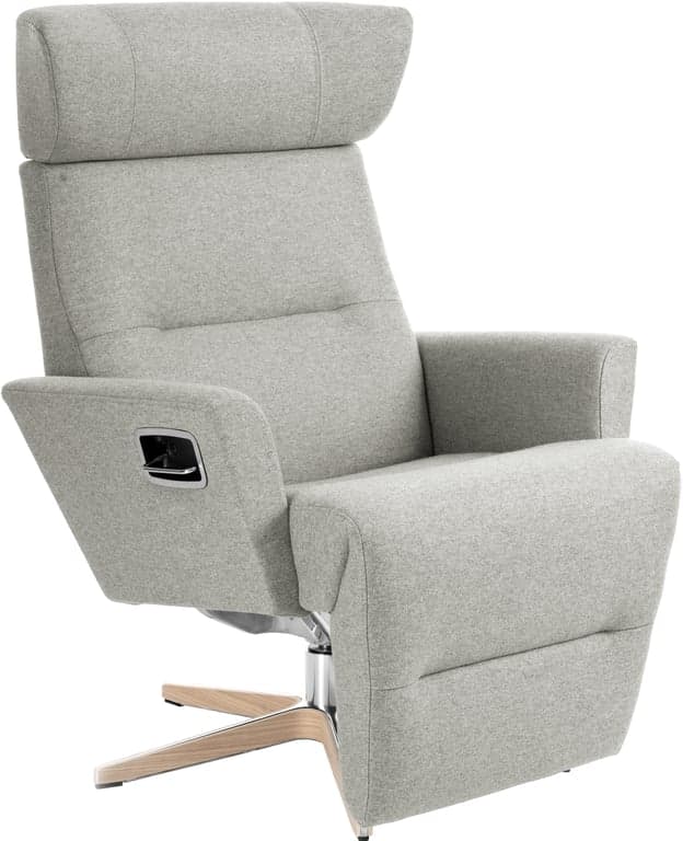 Conform Relieve recliner - Svingfot ubehandlet eik/alu stoff Sheford stone  - Produktbilde