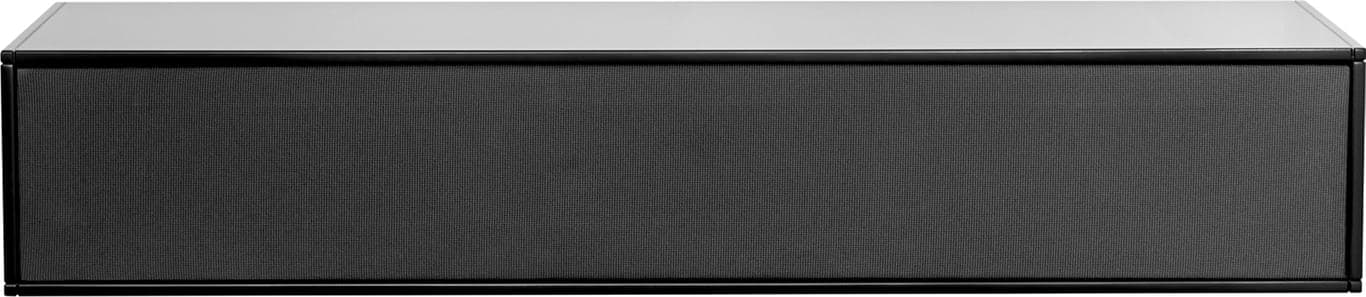 Square Classic TV benk - 100 x 34, H 22 cm. Modulsystem oppsett 107, malt MDF svart, grå stoff-front, som fjernbetjening kan gå gjennom. Fås også i dypde 20 cm samt i mange forskjellige bredder og farger - Produktbilde