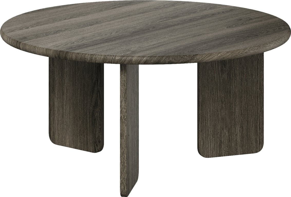 Gro sofabord rundt Ø 100, H 48 cm - Smoked oljet eik - Produktbilde