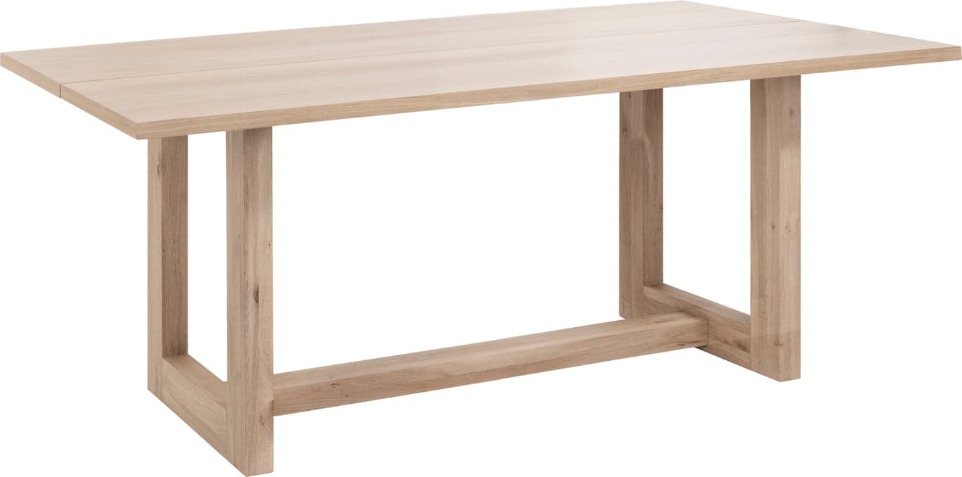 Nobel spisebord 180 x 100 cm - med U-ben, hvitoljet - Produktbilde
