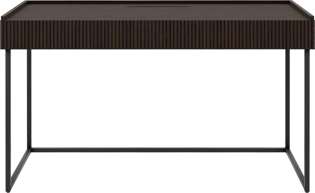 130 x 55, H 76 cm, m/metallben, mocca oljet