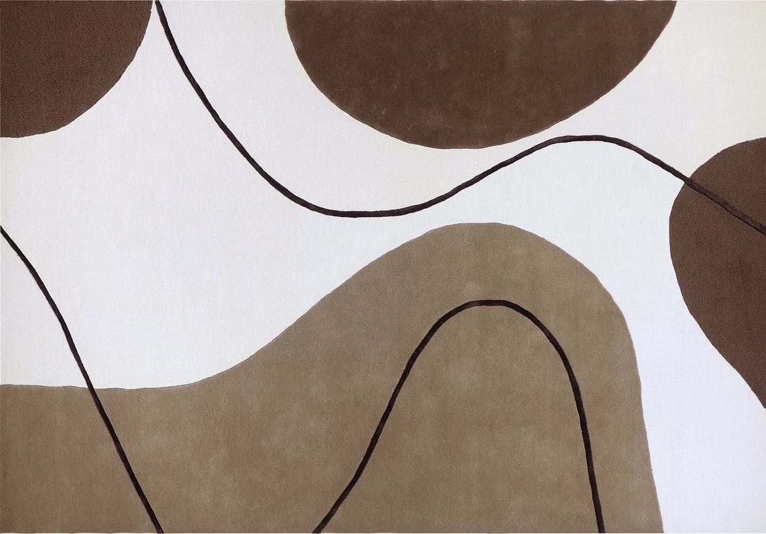 $Bilde av Eldon teppe (160x230 cm, hvit/brun)