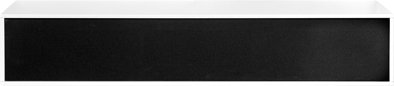 Bilde av Square TV-bord 120 cm (oppsett 85, malt MDF hvit, grå stoff-front)