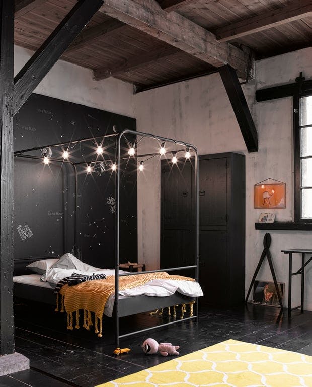 $Bilde av Bunk seng (120 x 200 cm, svart metall )