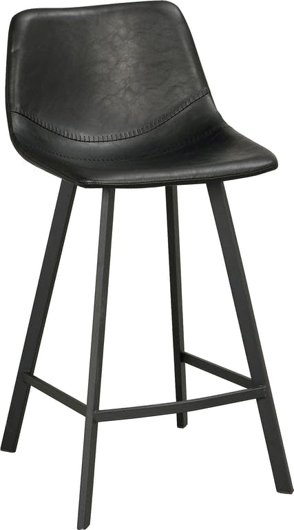 $Bilde av Auburn barstol (Sort kunstlær, sorte metallben)