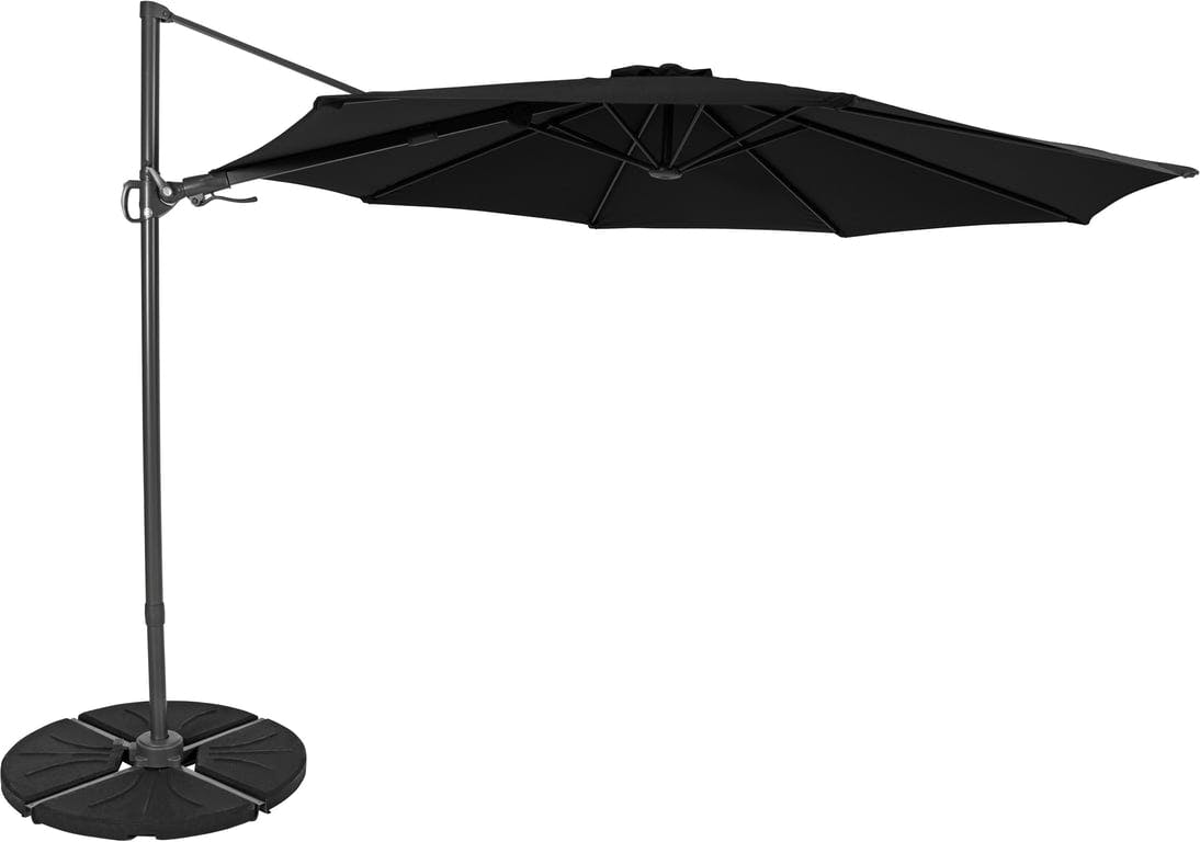 $Bilde av Shadow Flex parasoll (Parasoll i fargen grå, med høyde på 300 cm. Kommer med pulverlakkert stang i aluminium og duk i polyester. Kryssfot er inkludert i galvanisert stål, for maksimal styrke. Med sidetilt.)