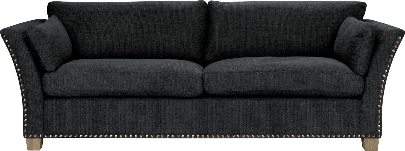 $Bilde av Bradford 3-seter sofa (Med nagler, stoff Dexter dark grey, duntopp)