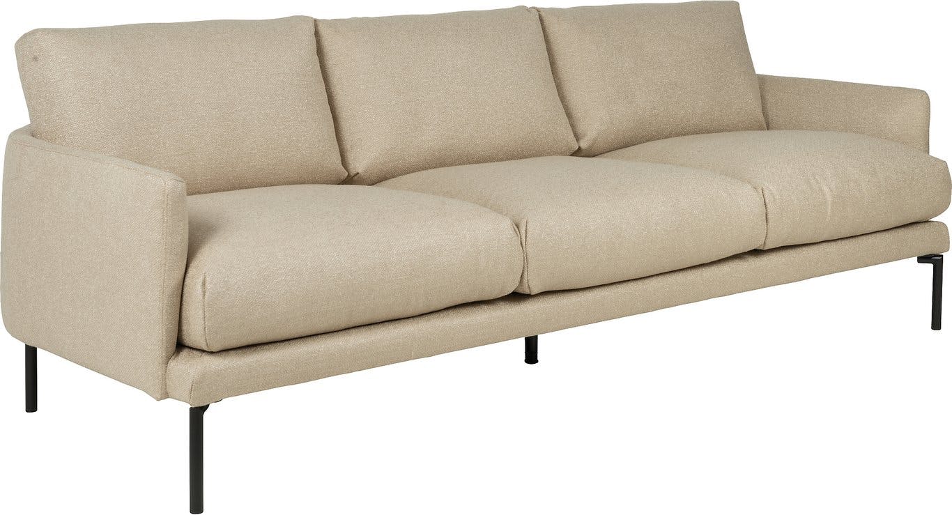 $Bilde av Ravel 4-seter sofa (stoff Dolce sand, svarte metall ben)