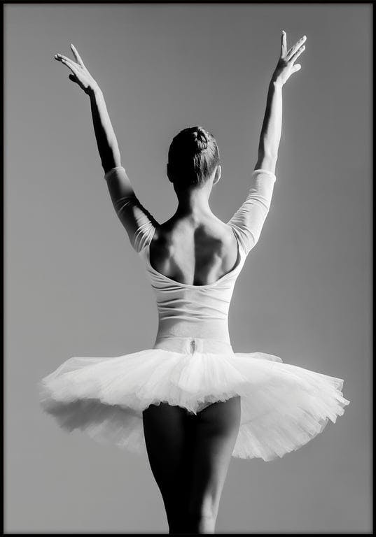 $Bilde av Alutrykk Ballerina (50x70 cm m/sort ramme)