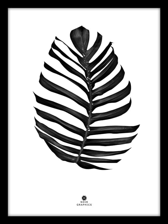 $Bilde av Plakat Jungle Leaf Black (30x40 cm med sort ramme)