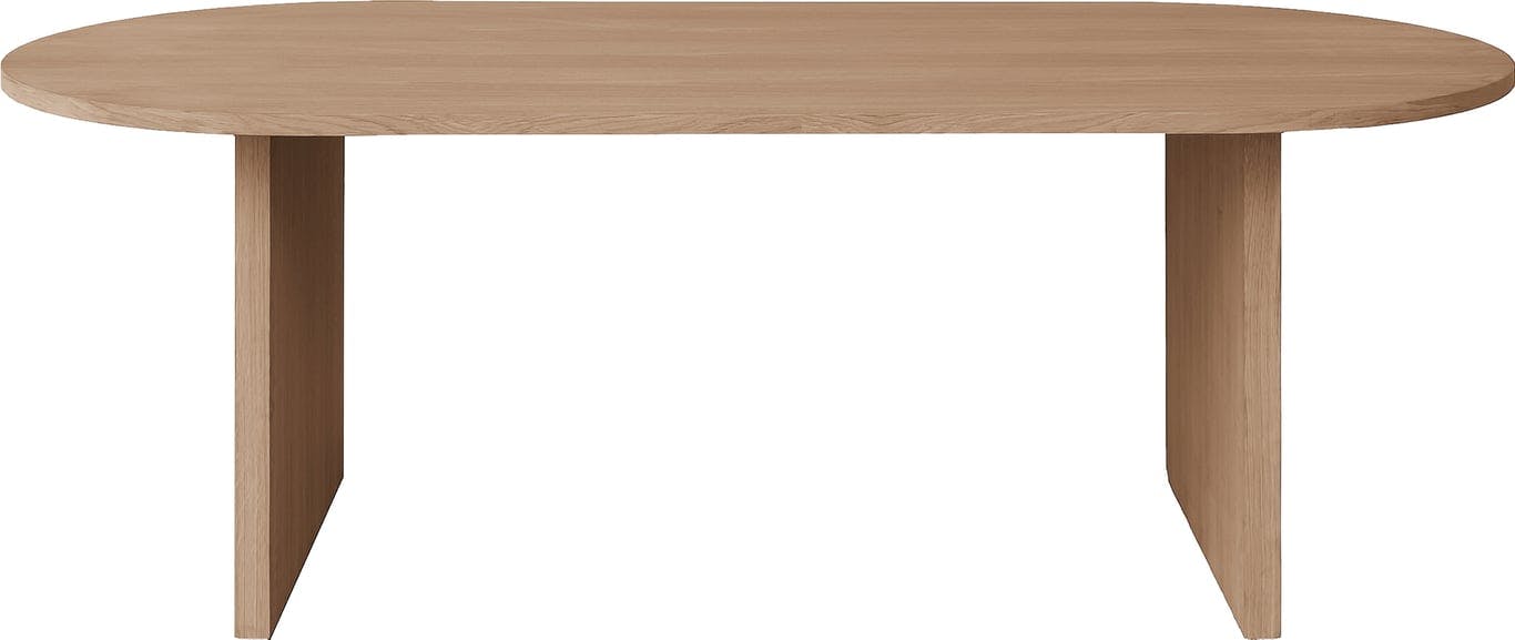 $Bilde av Linea ovalt spisebord 220 x 102 cm (m/ T-understell, hel bordplate lys naturoljet)