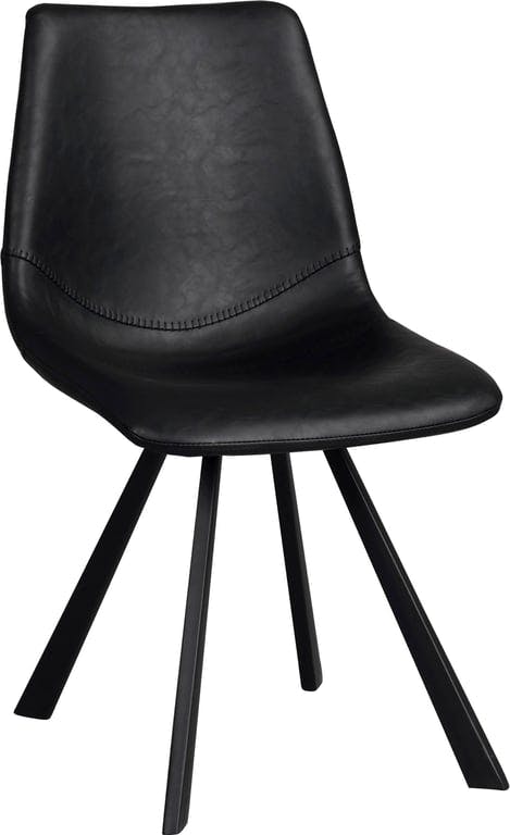 $Bilde av Auburn stol (Sort kunstlær, sorte metallben)
